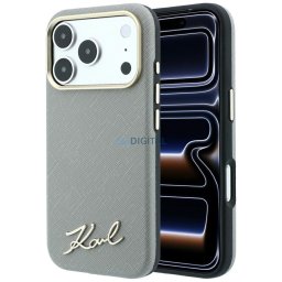 Case Karl Lagerfeld Saffiano Small Script Metal Logo MagSafe for iPhone 18 Pro / 17 Pro Beige