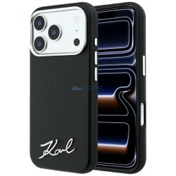 Case Karl Lagerfeld Saffiano Small Script Metal Logo MagSafe for iPhone 18 Pro / 17 Pro black