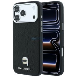 Case Karl Lagerfeld Grained Karl Head Metal MagSafe for iPhone 18 Pro Max / 17 Pro Max Black