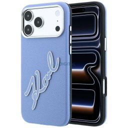 Case Karl Lagerfeld Smooth Big Resin Signature Logo for iPhone 18 Pro / 17 Pro Blue