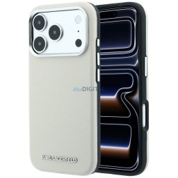 Case Karl Lagerfeld Grained Elongated Logo MagSafe for iPhone 18 Pro / 17 Pro Beige