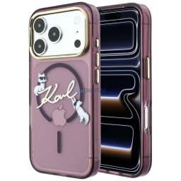 Case Karl Lagerfeld Script Logo MagSafe for iPhone 18 Pro Max / 17 Pro Max burgundy