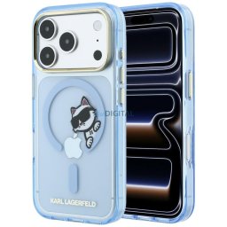 Case Karl Lagerfeld Peekaboo Logo MagSafe for iPhone 18 Pro / 17 Pro light blue