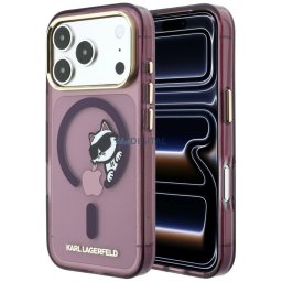 Case Karl Lagerfeld Peekaboo Logo MagSafe for iPhone 18 Pro Max / 17 Pro Max burgundy