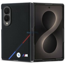 Case BMW M Leather Perforated Tricolor Stripe Metal Logos MagSafe for Samsung Galaxy Z Fold8 black