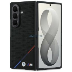 Case BMW M Leather Perforated Tricolor Stripe Metal Logos MagSafe for Samsung Galaxy Z Fold8 Ultra