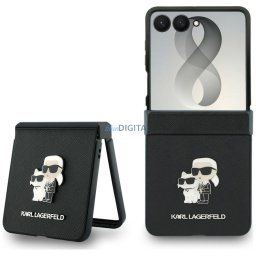 Case Karl Lagerfeld Karl&Choupette Saffiano Pins for Samsung Galaxy Z Flip8 black