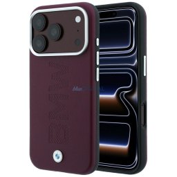 Case BMW Sign Centered Deboss MagSafe for iPhone 18 Pro / 17 Pro burgundy