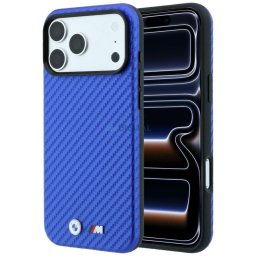 BMW M Carbon Metal Logo MagSafe Case for iPhone 18 Pro Max / 17 Pro Max Blue