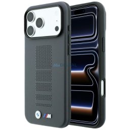 Case BMW M Blue Perfo Metal Logo MagSafe for iPhone 18 Pro / 17 Pro gray