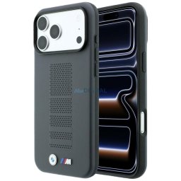 Case BMW M Blue Perfo Metal Logo MagSafe for iPhone 18 Pro Max / 17 Pro Max grey