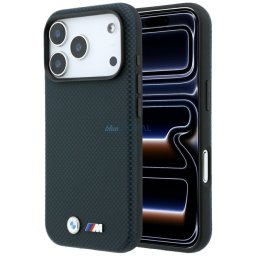 BMW M Quadrille Kevlar Metal Logo MagSafe Case for iPhone 18 Pro / 17 Pro Navy Blue