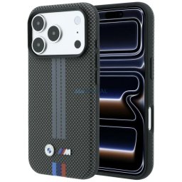 BMW M Quadrille Kevlar Tricolor Print Lines MagSafe case for iPhone 18 Pro / 17 Pro anthracite