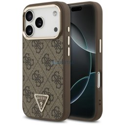 Guess 4G Triangle Logo MagSafe Case for iPhone 18 Pro / 17 Pro Brown