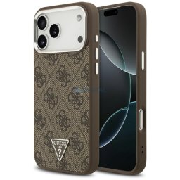 Guess 4G Triangle Logo MagSafe Case for iPhone 18 Pro Max / 17 Pro Max Brown Silver
