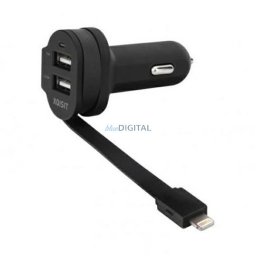 Xqisit Car charger 6A Dual USB+ Lightningcar charger black 20426