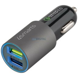 Car Charger 4smarts Charger Rapid 30W Quick Charge matte grey