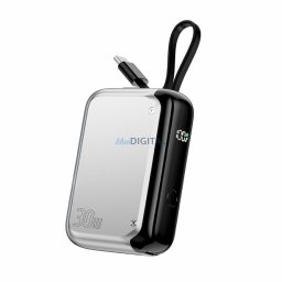 Powerbank 4smarts Pocket 10000mAh 30W with Built-in 15cm USB-C Cable silver