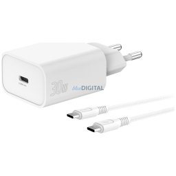 Wall Charger Set 4smarts VoltPlug PD 30W USB-C Wall Charger Set + 1.5m USB-C Cable white