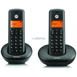 Set of Motorola E202 cordless landline phones 2 pcs. black