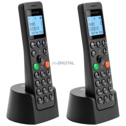 Set of Motorola DOT202 cordless landline phones black 2 psc.