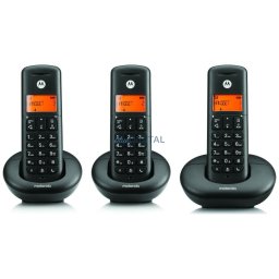Set of Motorola E203 cordless landline phones 3 pcs. black
