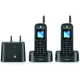 Set of Motorola O202 cordless landline phones 2 pcs. with far distance antena black