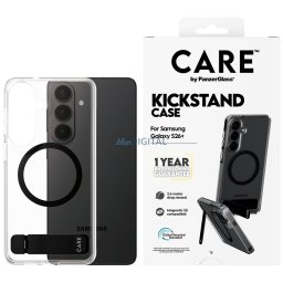 Case CARE by PanzerGlass Black Kickstand & QI for Samsung Galaxy S26 Plus transparent