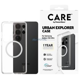 Case CARE by PanzerGlass Urban Explorer Transparent w. White Qi for Samsung Galaxy S26 Ultra Clear