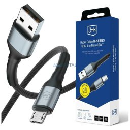 Cable 3MK Hyper Cable N-SERIES USB-A to MicroUSB QC 3.0 5V/2A 10W black