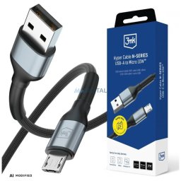 3MK Hyper Cable N-SERIES USB-A to USB-Micro Micro 50cm QC 3.0 5V/2A 10W Cable Black