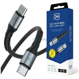 Cable 3MK Hyper Cable N-SERIES USB-C to USB-C 50cm PD 3.0 QC 3.0 20V/3A 60W black