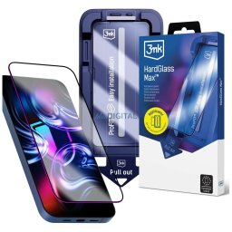3MK HardGlass Max Tempered Glass with Applicator for Apple iPhone 17 Pro Max - Black