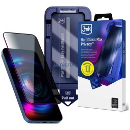 3MK HardGlass Max Privacy privacy glass with applicator for Apple iPhone 13 / 13 Pro / 14 / 16e / 17
