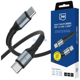 3MK Hyper Cable N-SERIES USB-C to USB-C Cable 3m 20V/5A 100W Black**