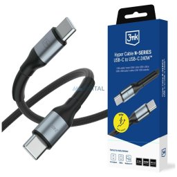 3MK Hyper Cable N-SERIES USB-C to USB-C Cable 3m 48V/5A 240W Black