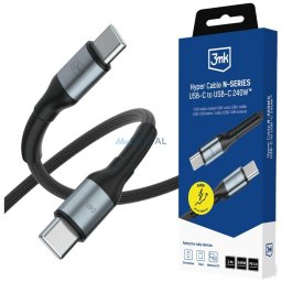 3MK Hyper Cable N-SERIES USB-C to USB-C Cable 1 m 48V/5A 240W Black