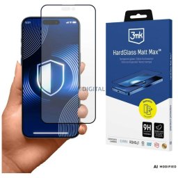 3MK HardGlass Matt Max Tempered Glass for Apple iPhone 18 Pro Max Black