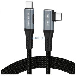 Beline Thunderbolt 4 Right-Angle USB-C Cable 1 m, 48V/5A, 40Gbps, 240W, 8K 60Hz, Black
