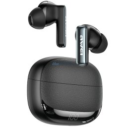 Wireless Headphones AWEI TA19 ANC Bluetooth 6.0 TWS + charging case black