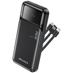 Powerbank Awei PA-91 10000mAh 22,5W PD 2xUSB-C + cable black