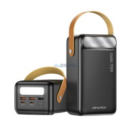 Powerbank Awei PA-82 60000mAh 65W PD 2xUSB-A/USB-C black