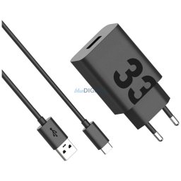 Charger wall Motorola TurboPower 33W USB-A with cable USB-A to USB-C 1m black