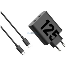 Charger wall Motorola TurboPower 125W Dual 2x USB-C with cable USB-C 1m black