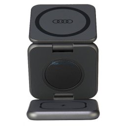 Audi 3-in-1 Wireless Charger Foldable Gray Big Logo AU-MWC3IN1-GT/D1-GY