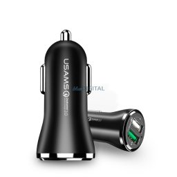 USAMS Ład. sam. 2xUSB 2,4A quick chargeQualcomm 3.0 czarny/black 24C28C01 (US-CC028)