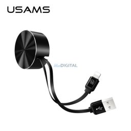 USAMS Kabel zwijany U-Bin Lightning 1m.2A czarny/black IPUSBZH01 (US-SJ150)
