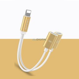 USAMS Adapter 2w1 Lightning złoty/goldSJ1602L02 (US-SJ160)