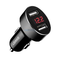 USAMS Ład. sam. 2xUSB C1 2,1A LEDczarny/black CC45GC01 (US-CC045)
