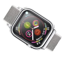 USAMS Pasek z etui Apple Watch 4/5/6/7/SE 44/45mm. srebrny/silver ZB74IW2 (US-ZB074)